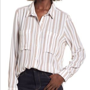 Striped Boyfriend Button Shirt